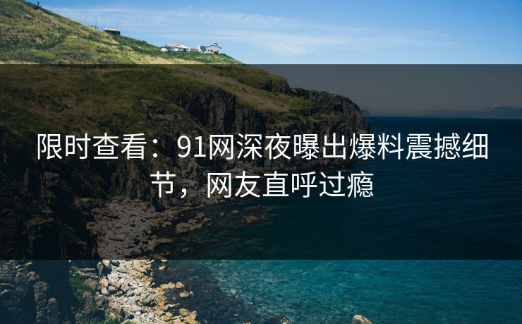 限时查看：91网深夜曝出爆料震撼细节，网友直呼过瘾